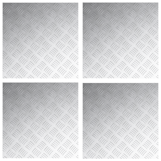 Pannelli in Alluminio a Scacchiera 4 pz Antiscivolo 50x50 cm