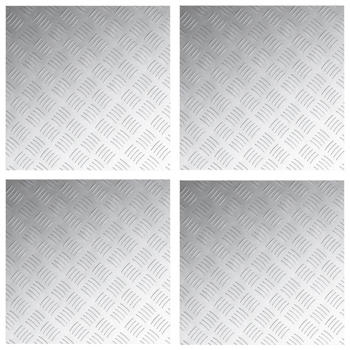 Pannelli in Alluminio a Scacchiera 4 pz Antiscivolo 50x50 cm