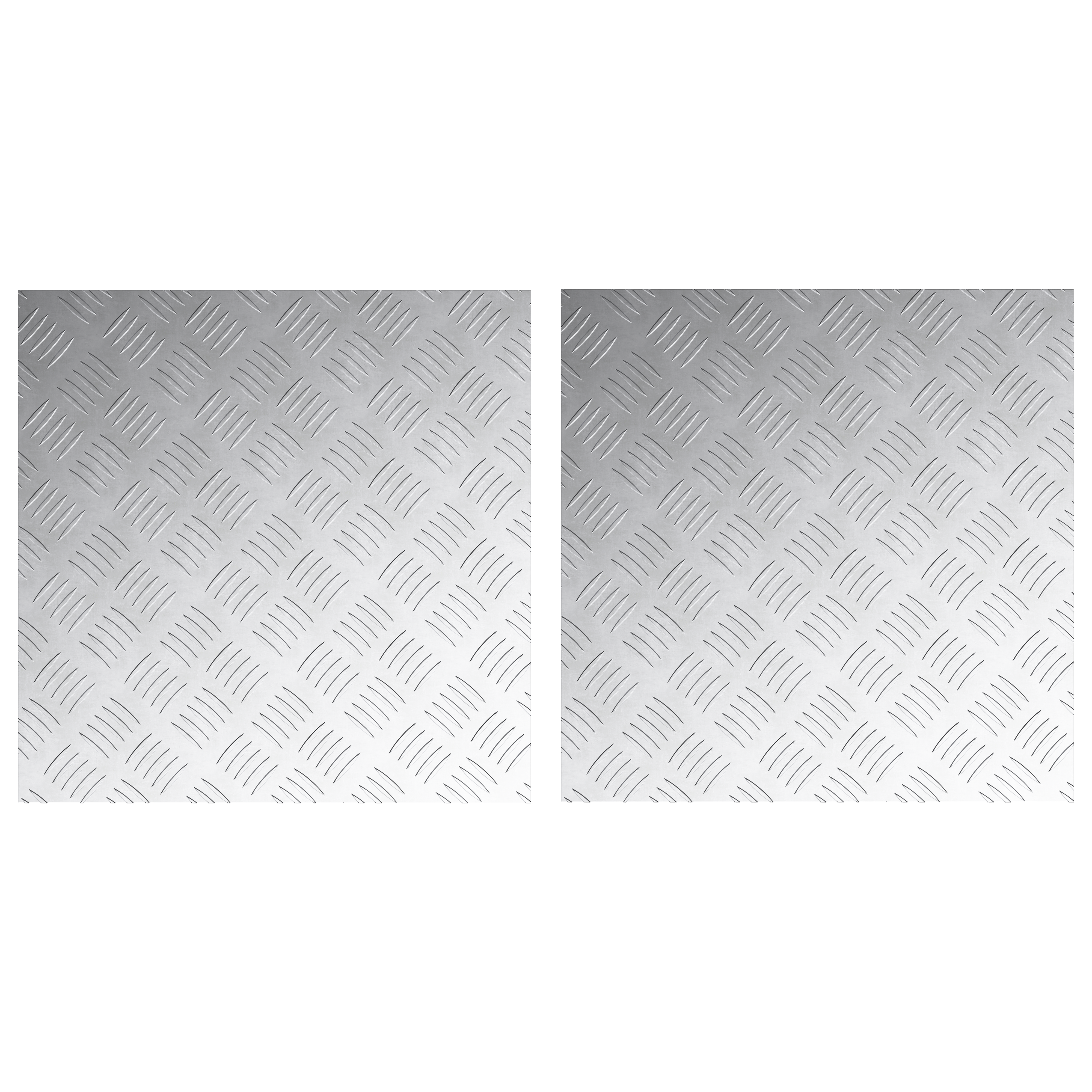 Piastre Antiscivolo in Alluminio a Scacchi 2 pz 50x50 cm