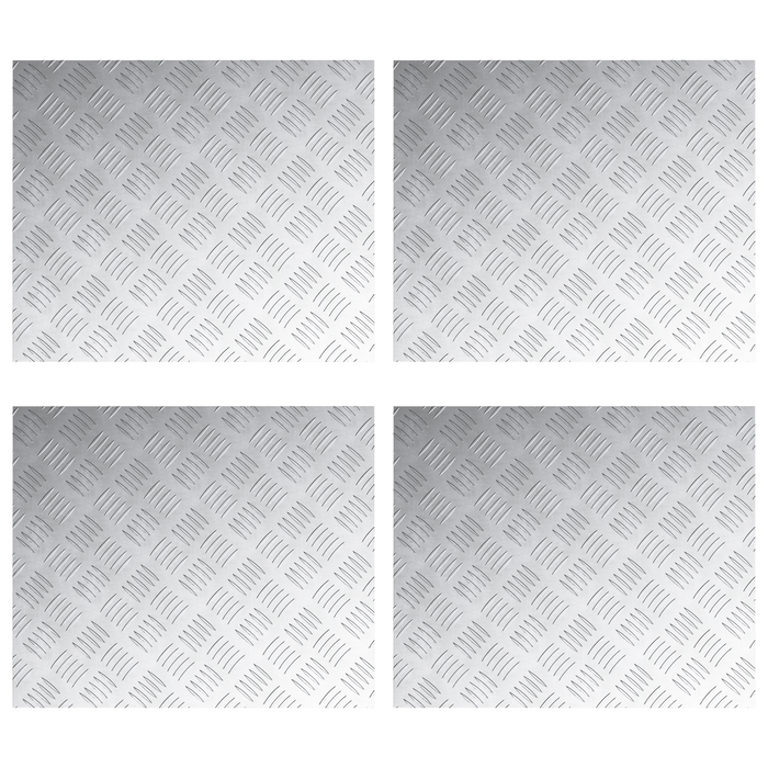 Pannelli in Alluminio a Motivo Vassoio 4 pz Antiscivolo 60x50 cm