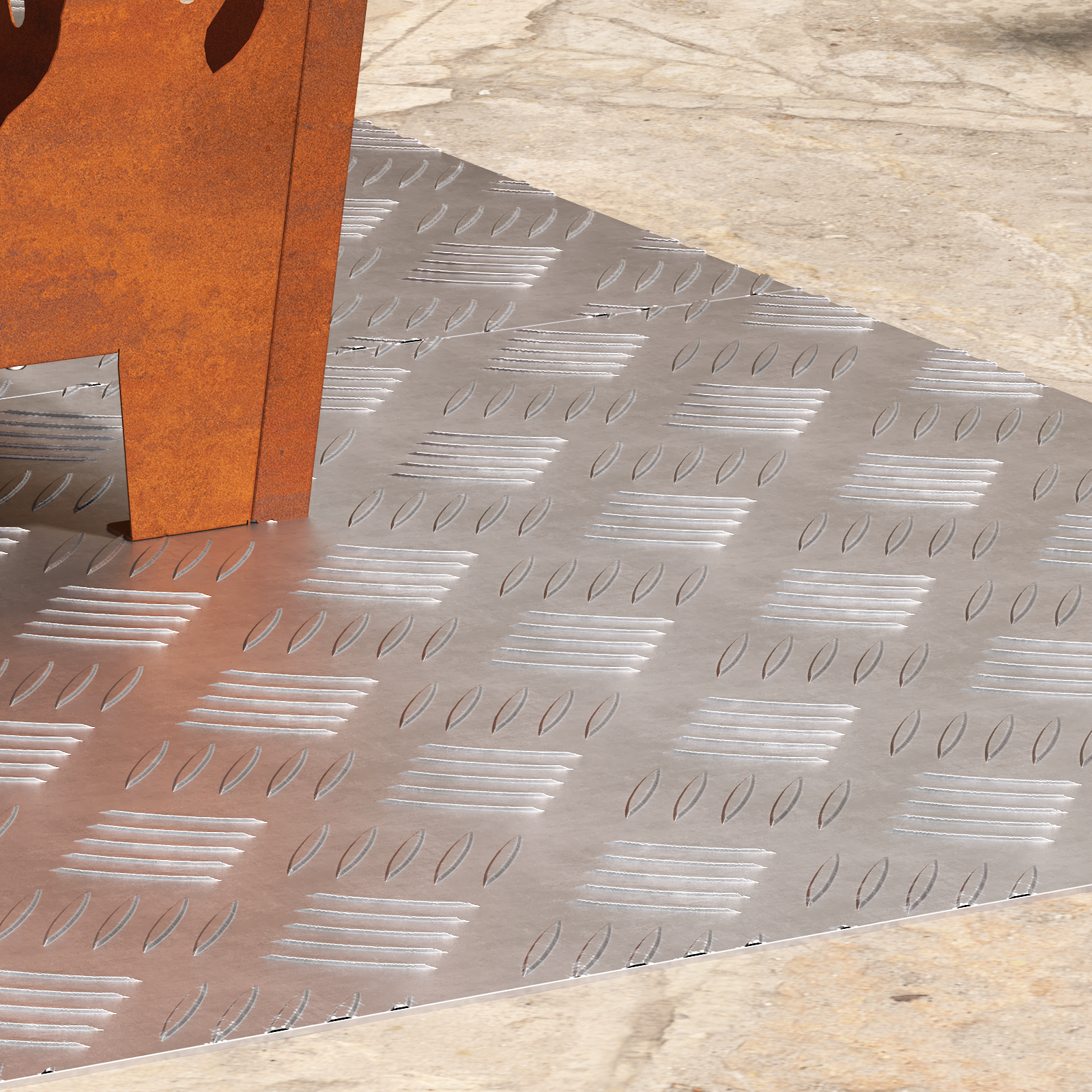 Piastra di Alluminio Antiscivolo 2 pz 80x50 cm