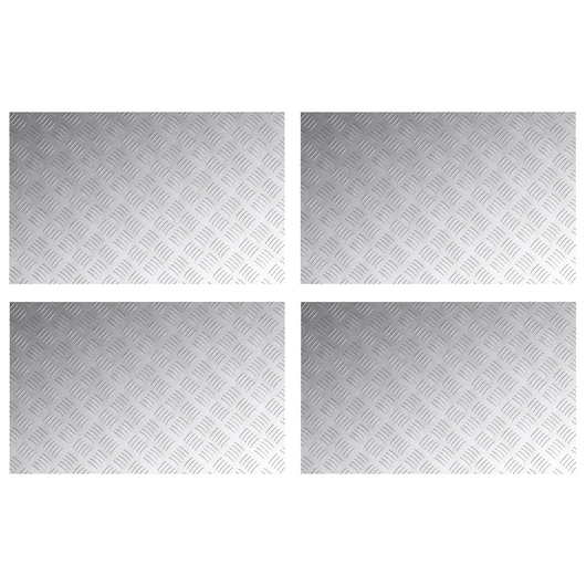 Lastre in Alluminio a Motivo a Scacchi - 4 pezzi Antiscivolo 80x50 cm