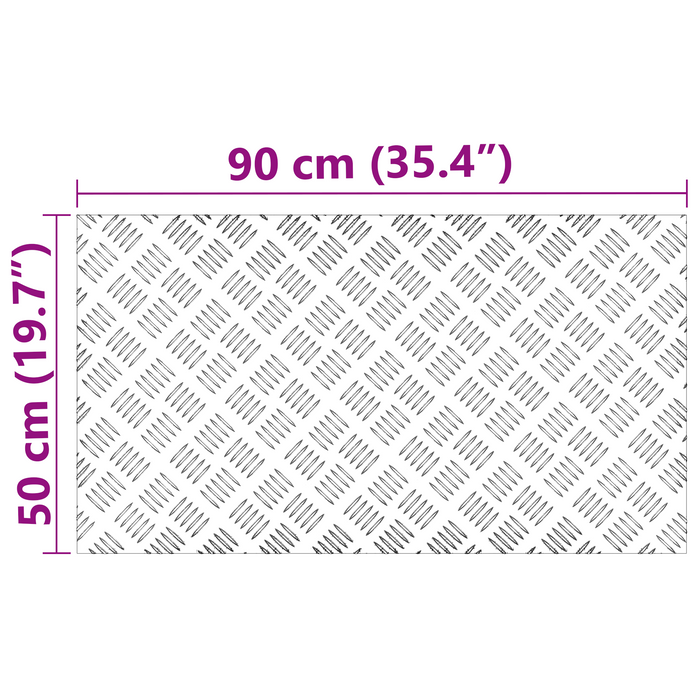 Pannelli Antiscivolo in Alluminio a Scacchi - 4 pezzi 90x50 cm