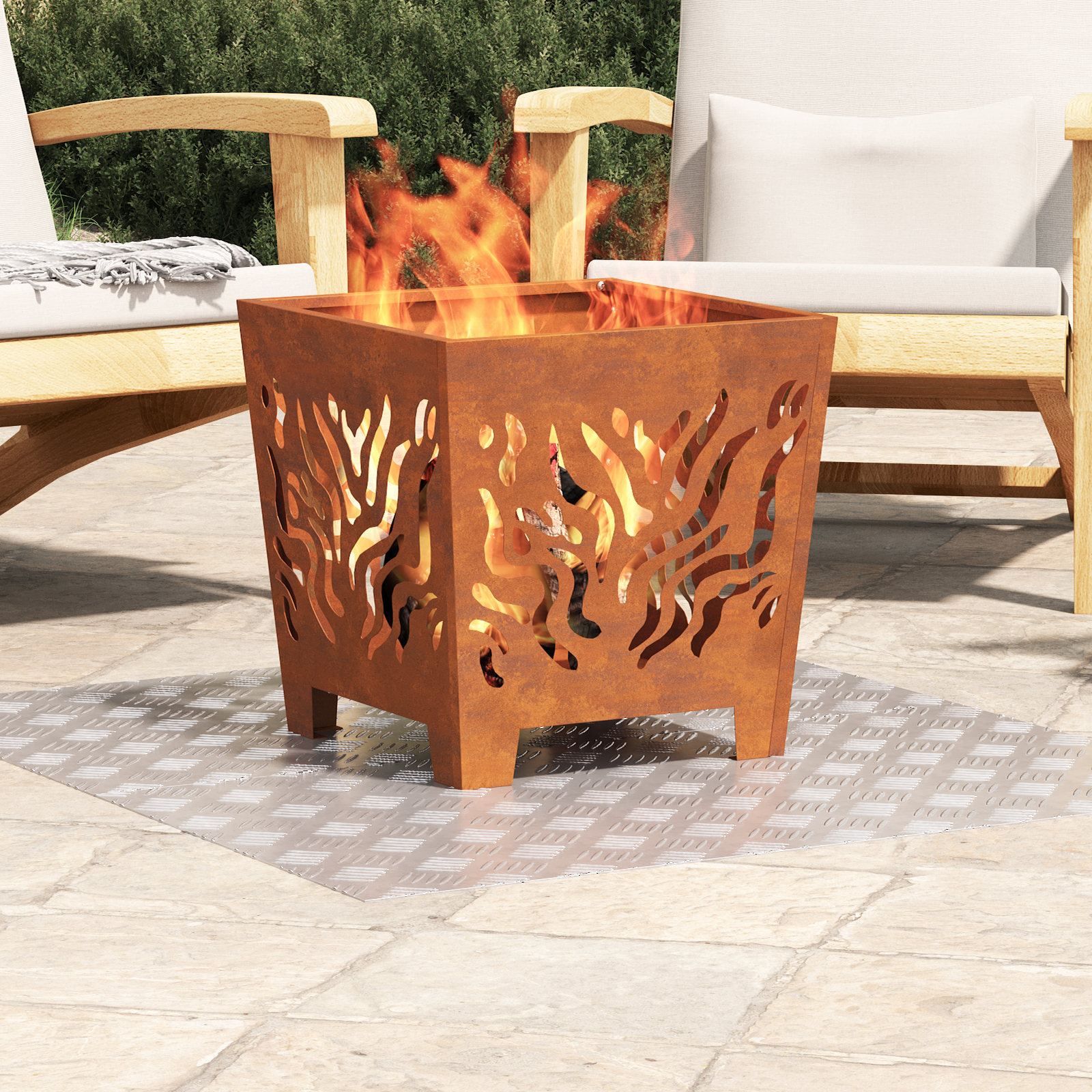 Piani in Alluminio a Scacchi 2 pezzi Antiscivolo 90x50 cm