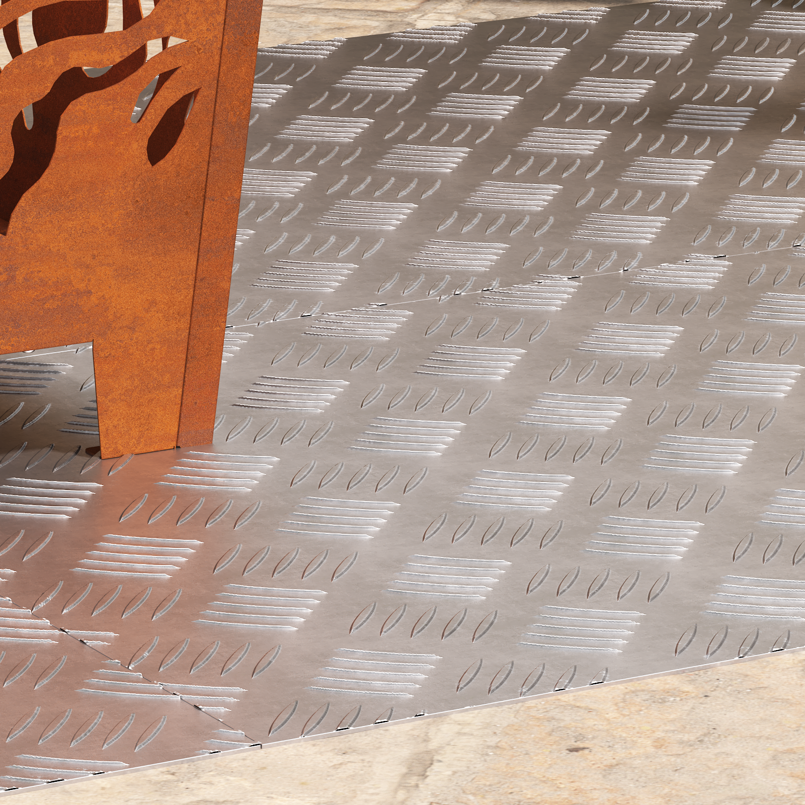 Pannelli in Alluminio a Nido d'Api 4 pz Antiscivolo 100x50 cm