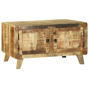 Tavolino da Caffè 80x54x45 cm Legno Massello Grezzo di Mango