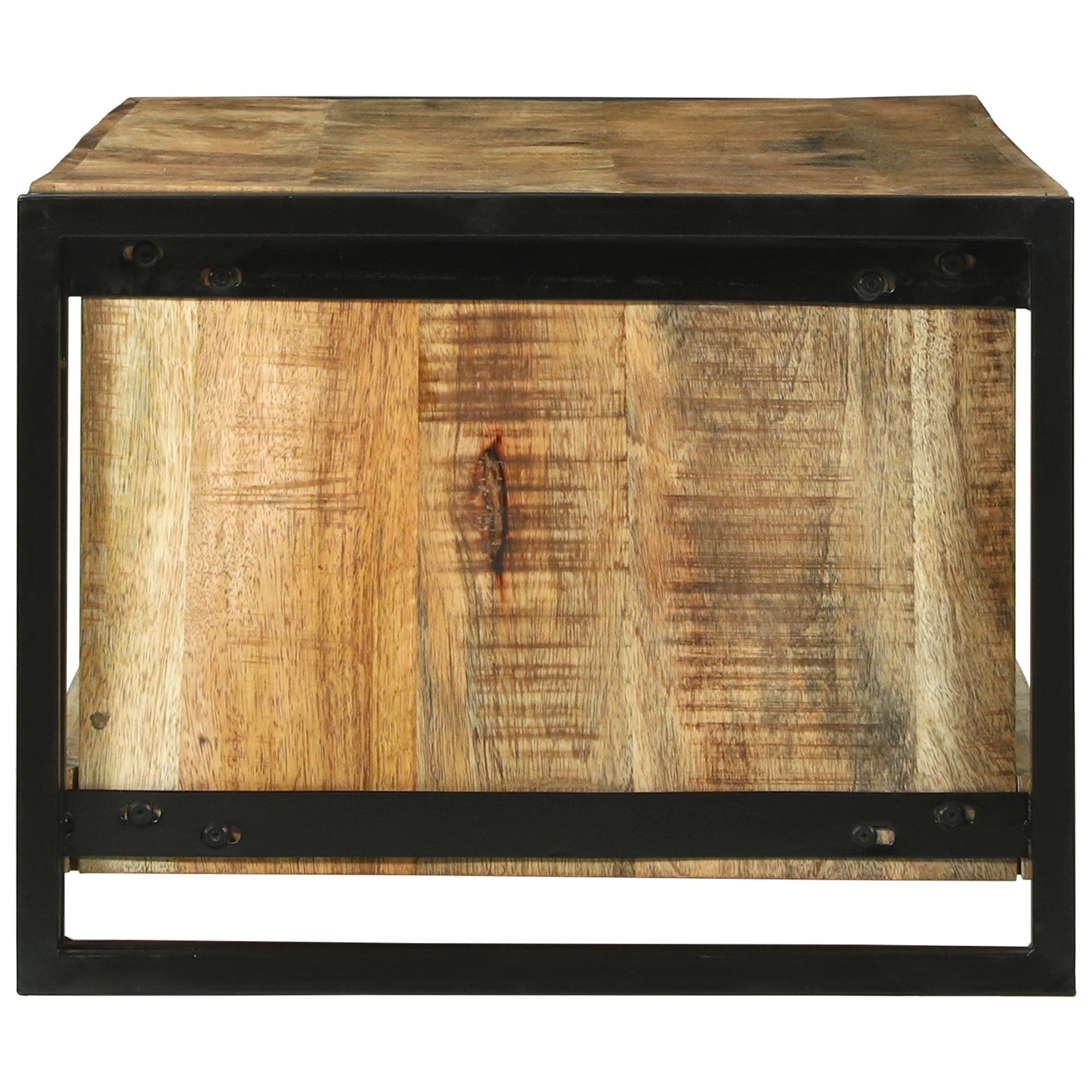 Tavolino da Caffè 120x50x38 cm Legno Massello Grezzo di Mango