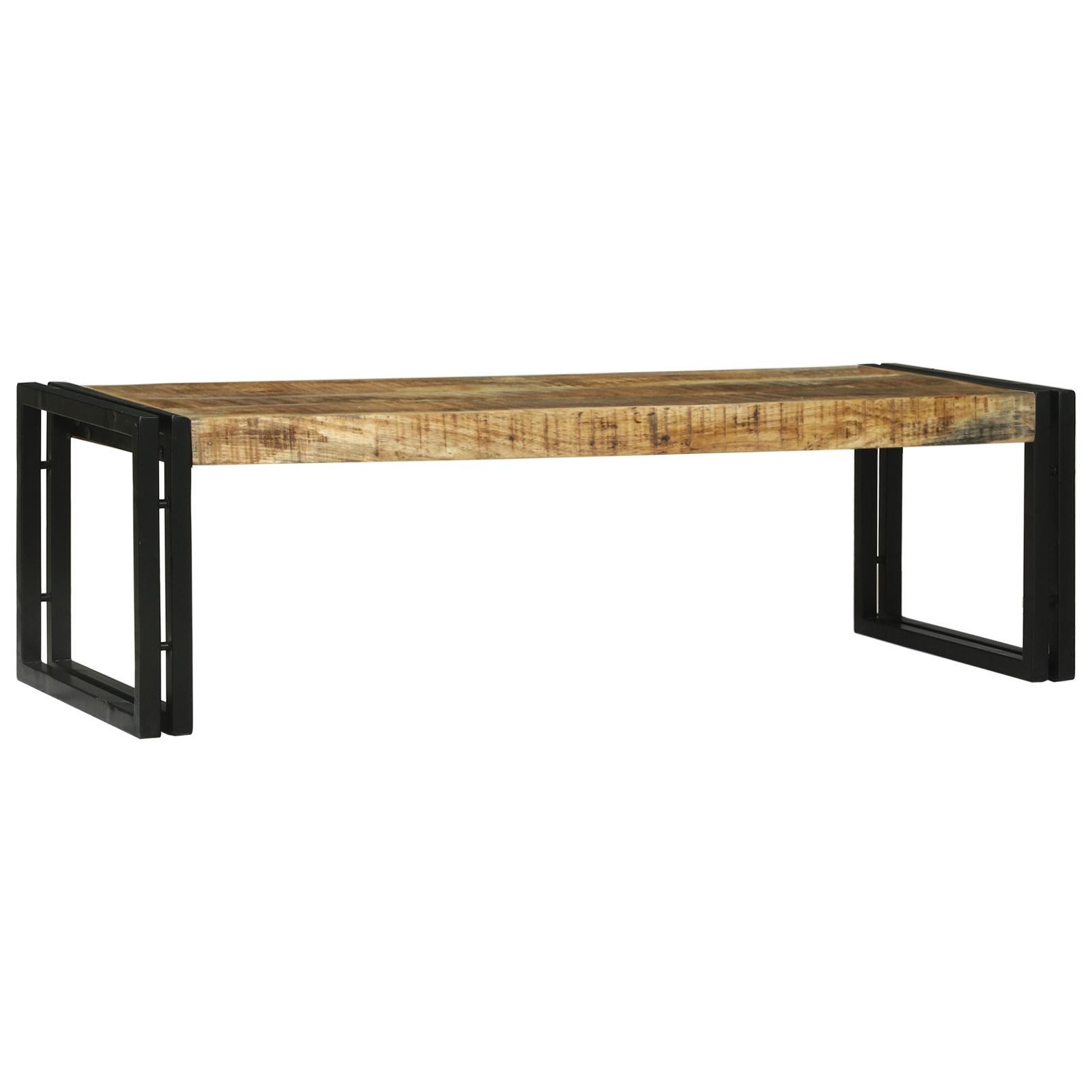 Set di 2 Tavolini da Caffè in Legno Massello di Mango Grezzo