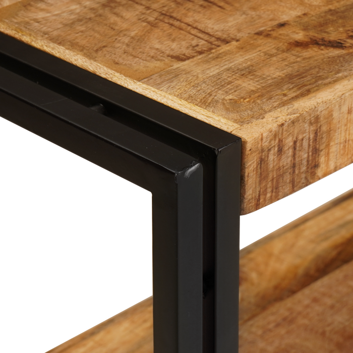 Tavolo Consolle 160x33x75 cm Legno Massello Ruvido di Mango