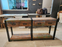 Tavolo Consolle con Cassetti 160x33x75 cm Legno Riciclato Solido 4104744