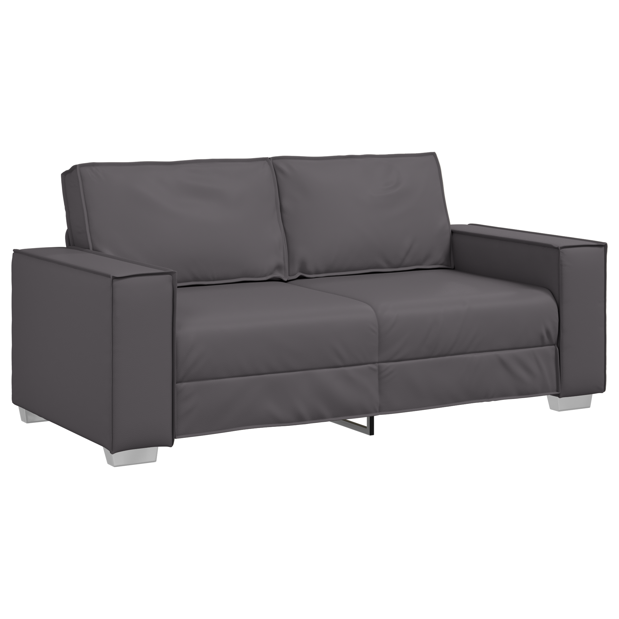 Sofa Grigio 140 cm in Pelle Sintetica