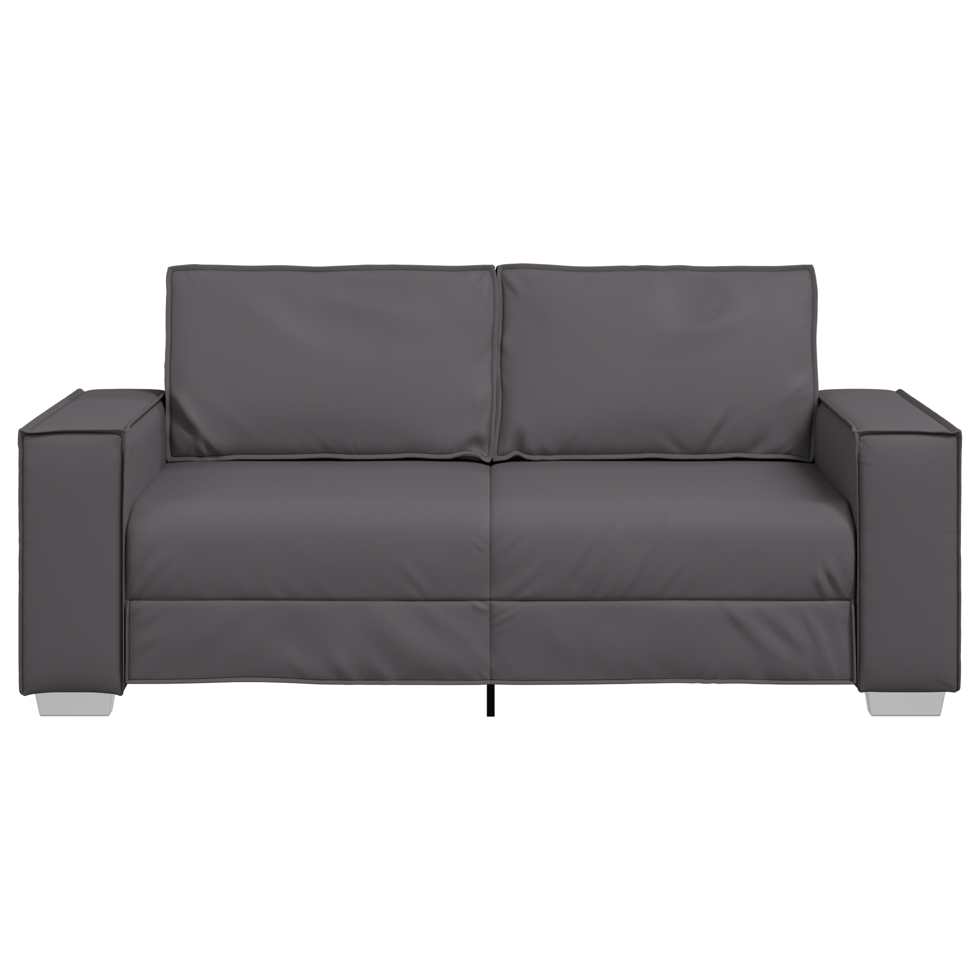 Sofa Grigio 140 cm in Pelle Sintetica