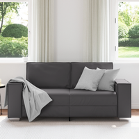 Sofa Grigio 140 cm in Pelle Sintetica