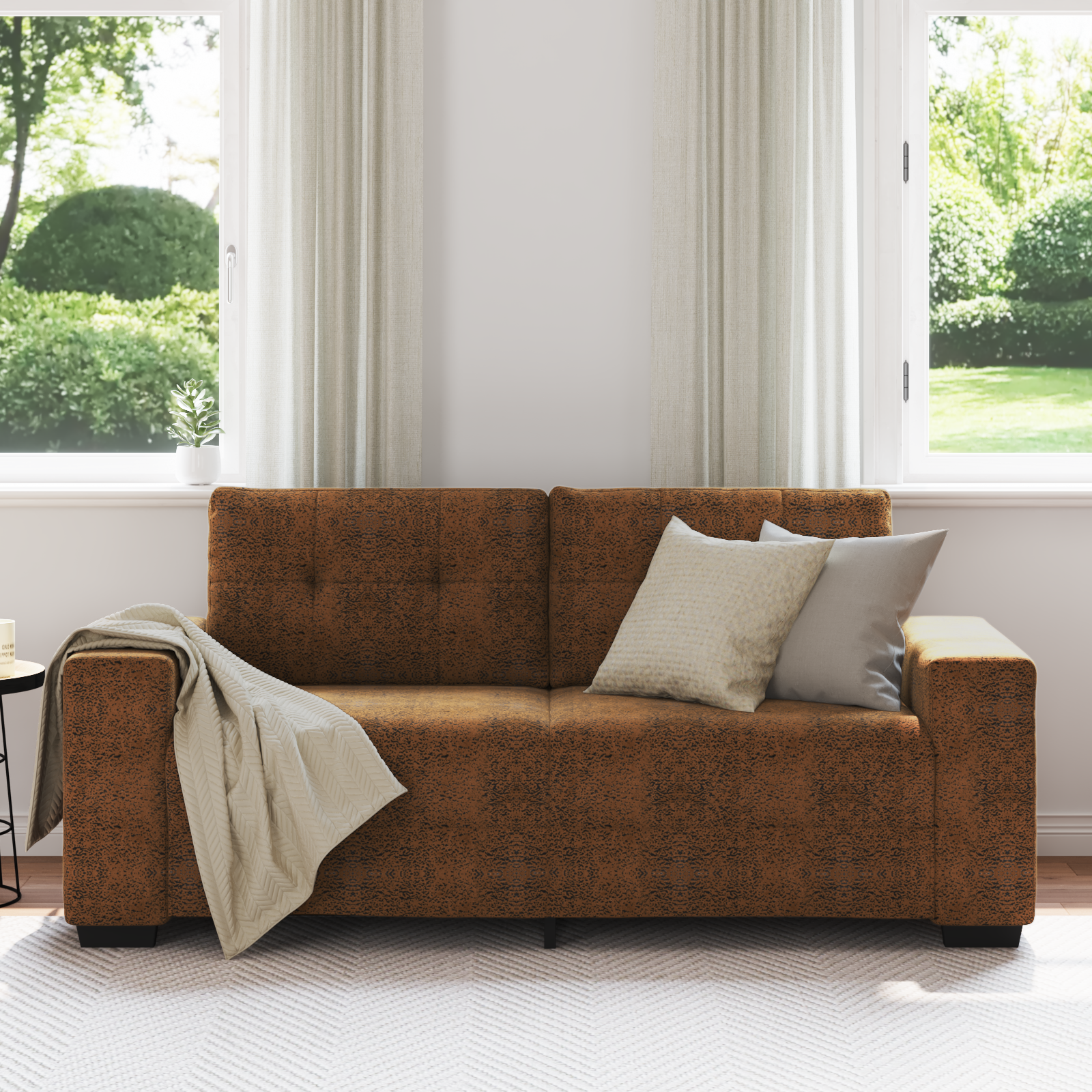 Divano Loveseat  Marrone 140 cm in Pelle Sintetica