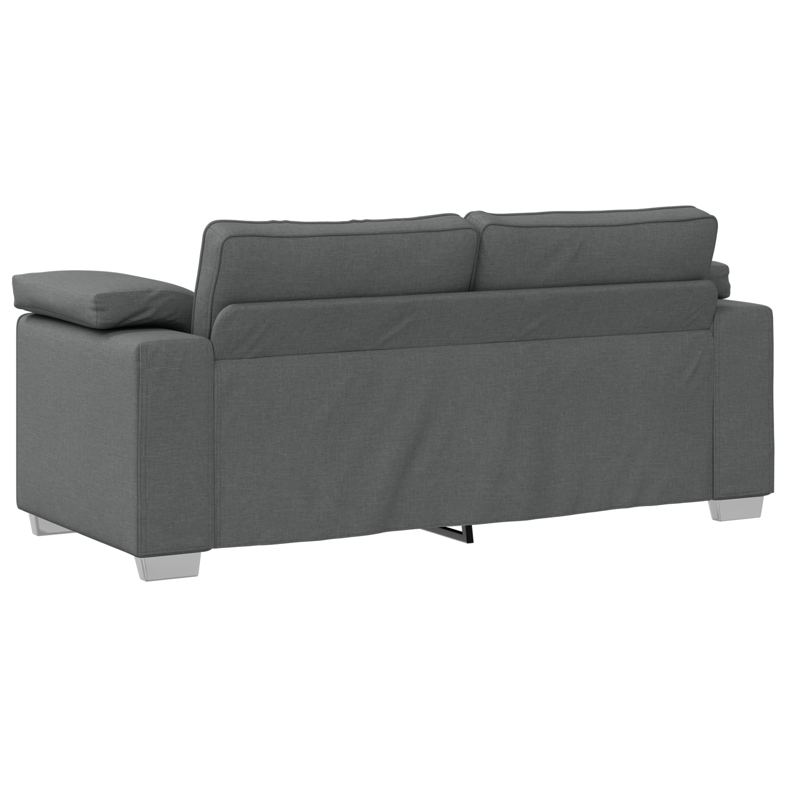 Divano Loveseat Grigio Scuro 140 cm in Tessuto di