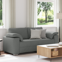 Divano Loveseat Grigio Scuro 140 cm in Tessuto di