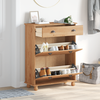 Armadio per scarpe "ASKIM" 85x35x108 cm in legno massello di pino