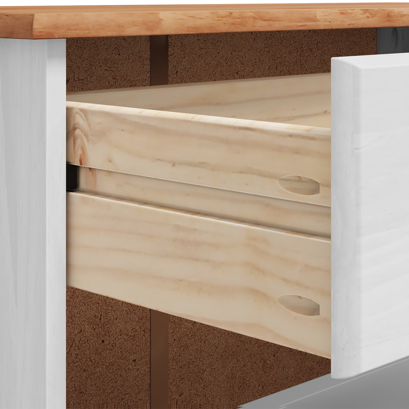 Armadio per scarpe ASKIM Bianco 85x35x108 cm in legno massello di pino