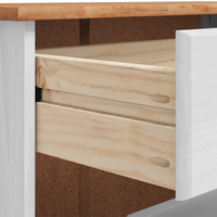 Armadio per scarpe ASKIM Bianco 85x35x108 cm in legno massello di pino