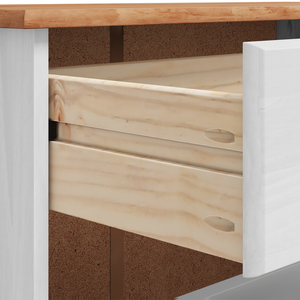 Armadio per scarpe ASKIM Bianco 85x35x108 cm in legno massello di pino