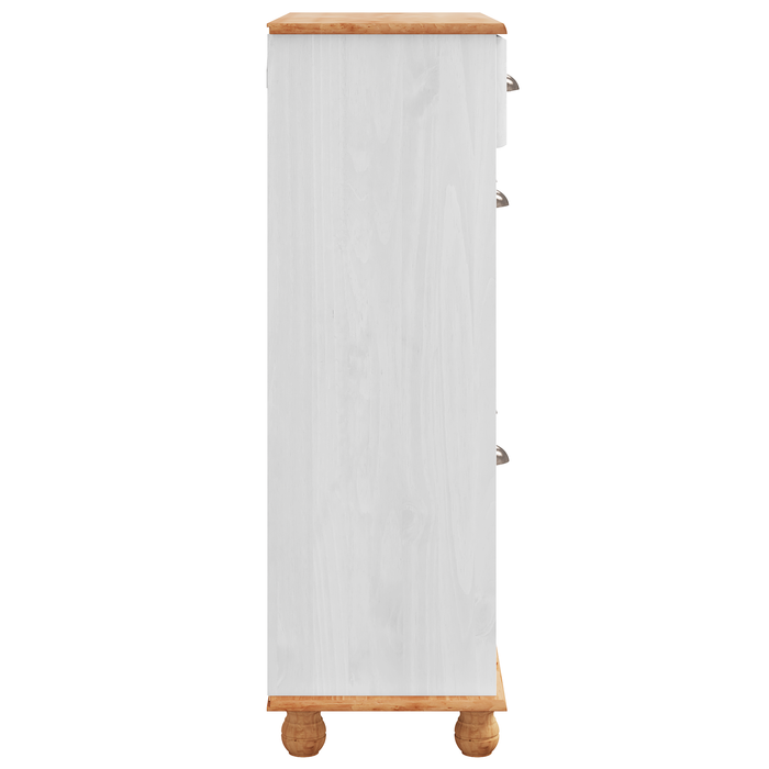 Armadio per scarpe ASKIM Bianco 85x35x108 cm in legno massello di pino