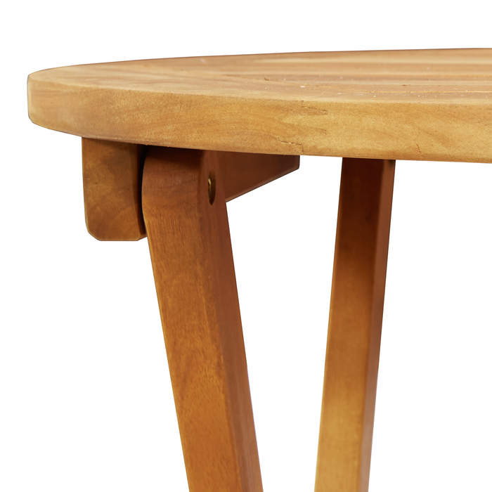 Tavolo da Giardino Pieghevole Rotondo Ø60x72 cm Legno Massello di Acacia