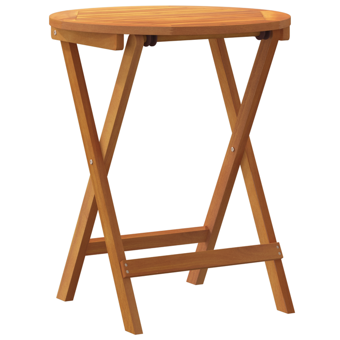 Tavolo da Giardino Pieghevole Rotondo Ø60x72 cm Legno Massello di Acacia