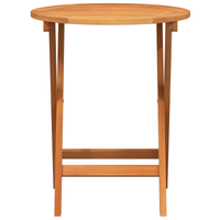 Tavolo da Giardino Pieghevole Rotondo Ø60x72 cm Legno Massello di Acacia