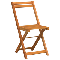 Set Bistro Pieghevole 3 Pezzi in Legno Massello Acacia