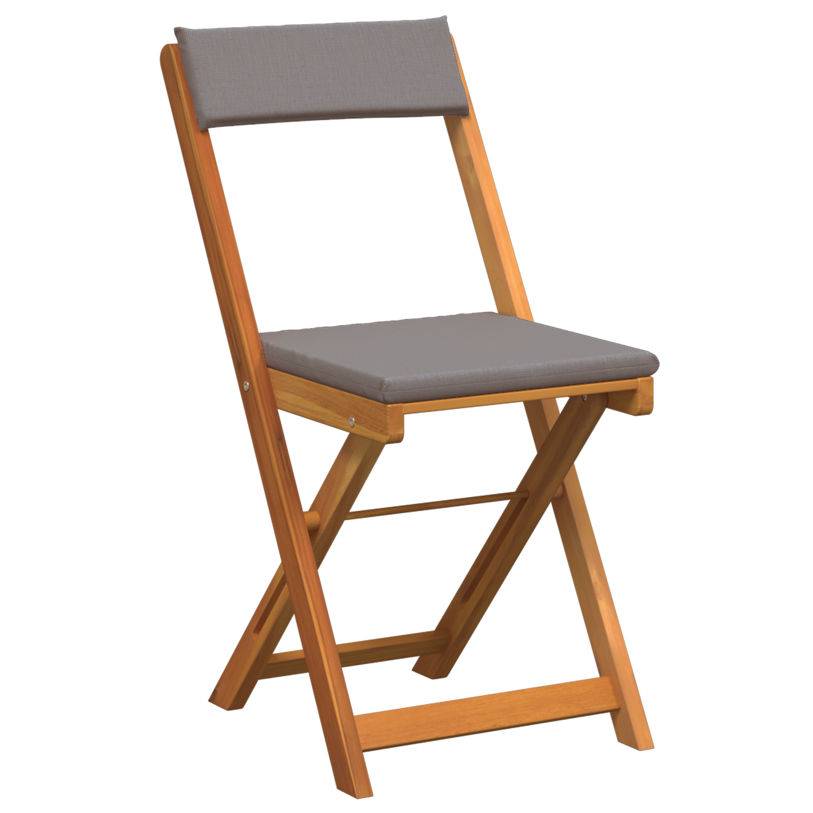 Set Bistro Pieghevole da 3 Pz con Cuscini in Legno Solido di Acacia