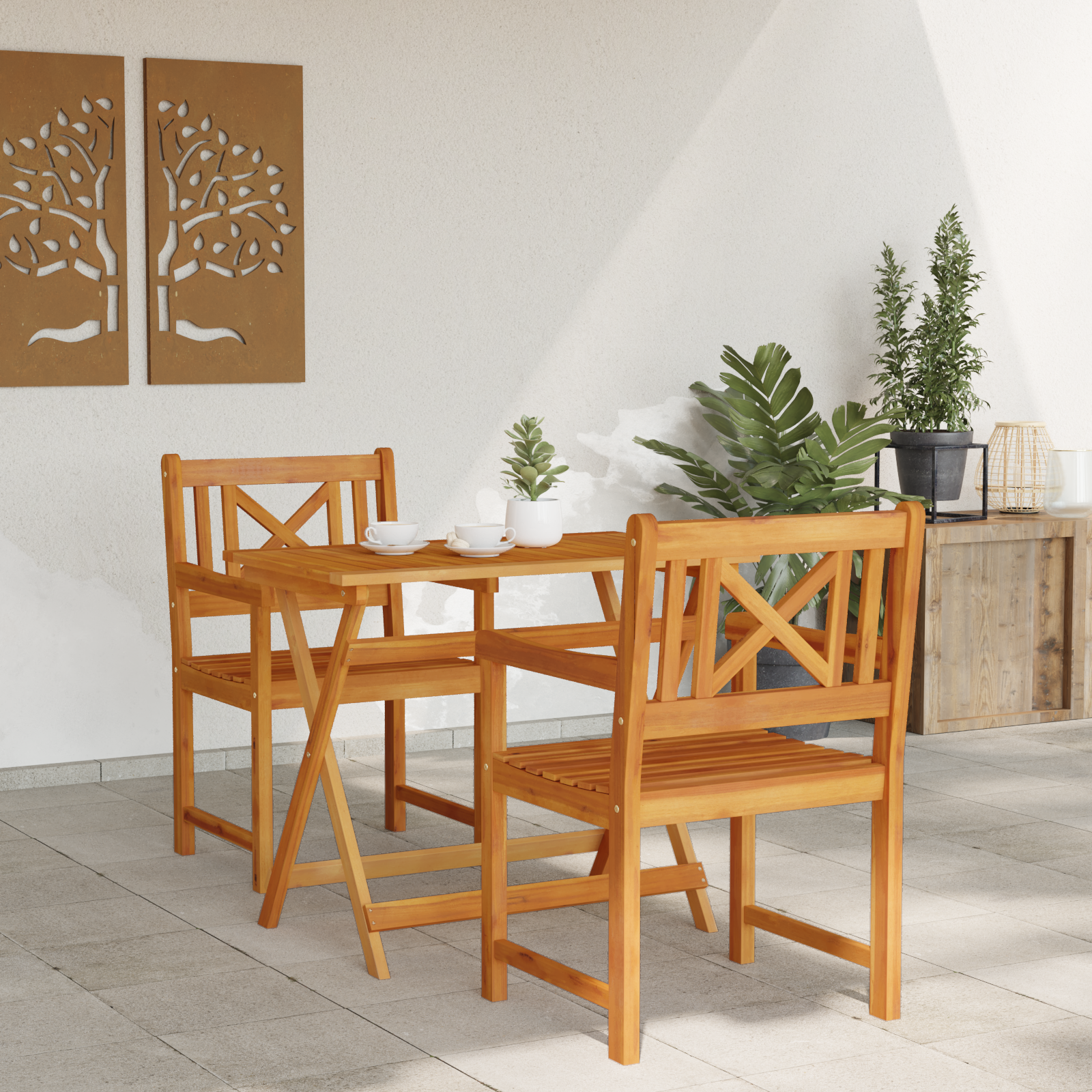 Sedie da giardino 2 pcs 56x56x90 cm Legno massello di acacia