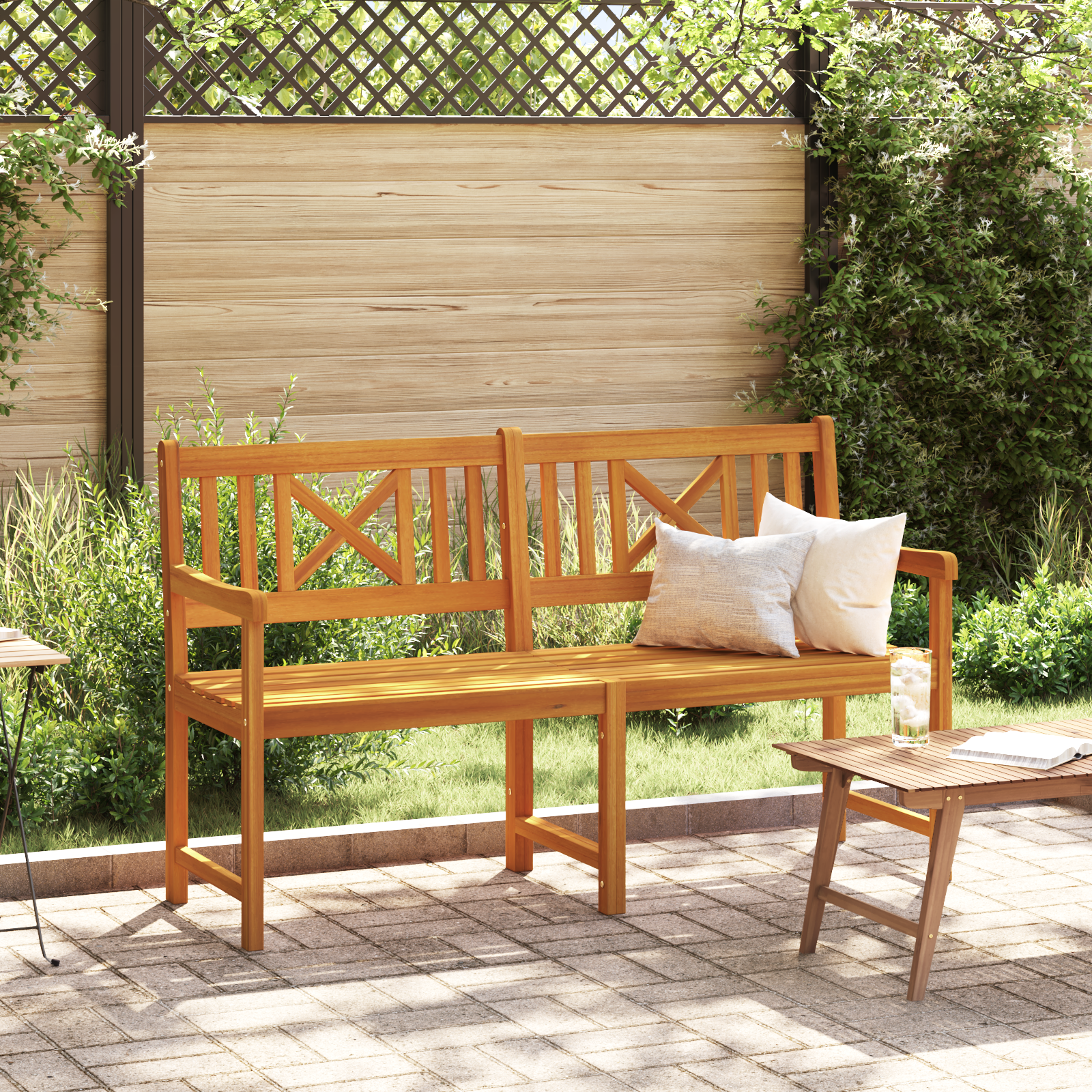 Panchina da Giardino 150x56x90 cm Legno Massello di Acacia