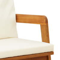 Panca da Giardino con Cuscini 115x65x71 cm Legno Massello di Acacia