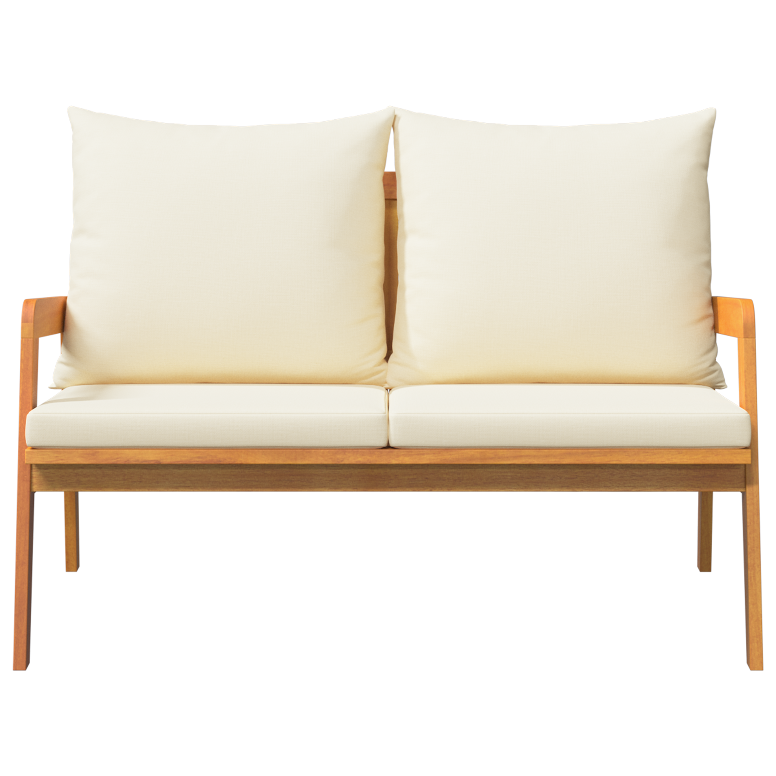 Panca da Giardino con Cuscini 115x65x71 cm Legno Massello di Acacia