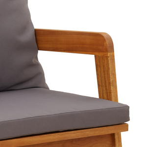 Panchina da giardino con cuscini 115x65x71 cm in legno massello di acacia