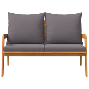 Panchina da giardino con cuscini 115x65x71 cm in legno massello di acacia