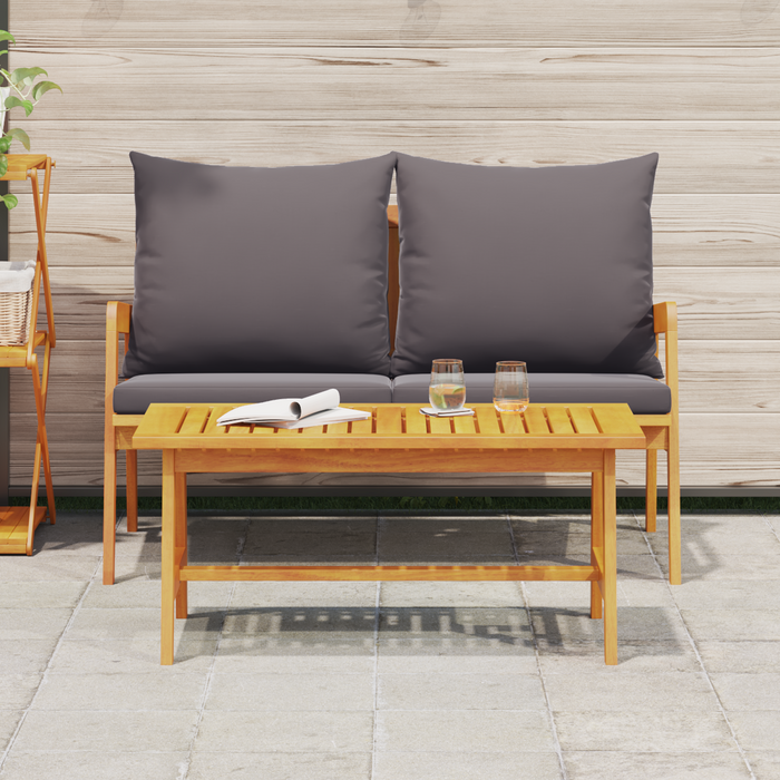 Set Bistro a 2 Pezzi con Cuscini - Realizzato in Legno di Acacia Solido