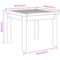 Tavolino  45x45x38 cm in legno massello di acacia