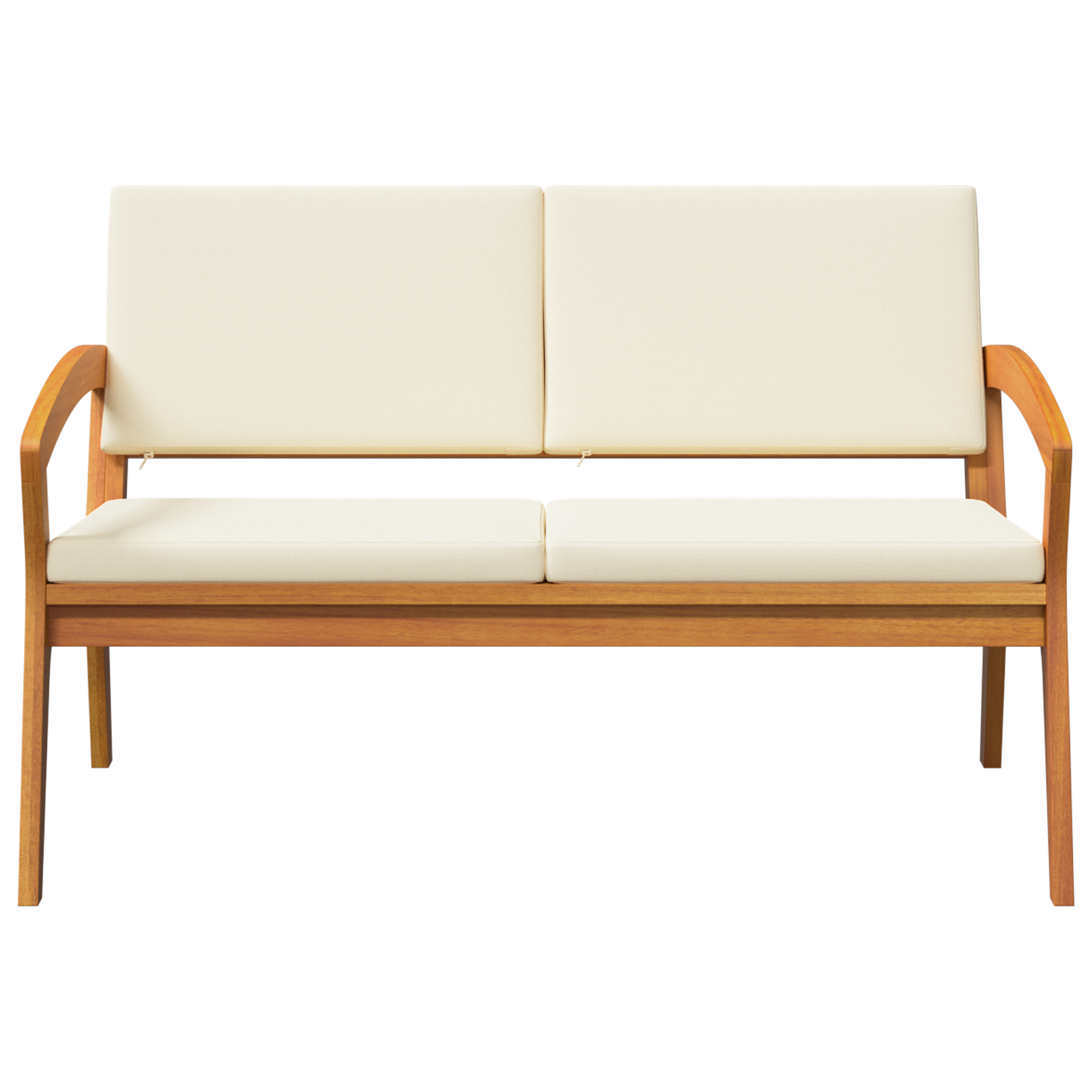 Panchina da giardino con cuscini 115x70x72 cm in legno massello di acacia