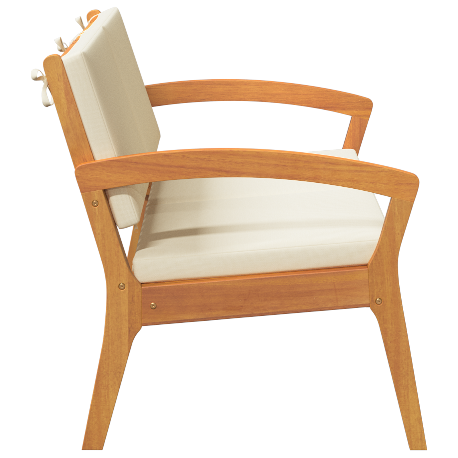 Panchina da giardino con cuscini 115x70x72 cm in legno massello di acacia