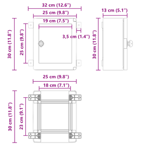Armadio di Controllo IP65 Impermeabile Grigio 25x13x30 cm Plastica ABS