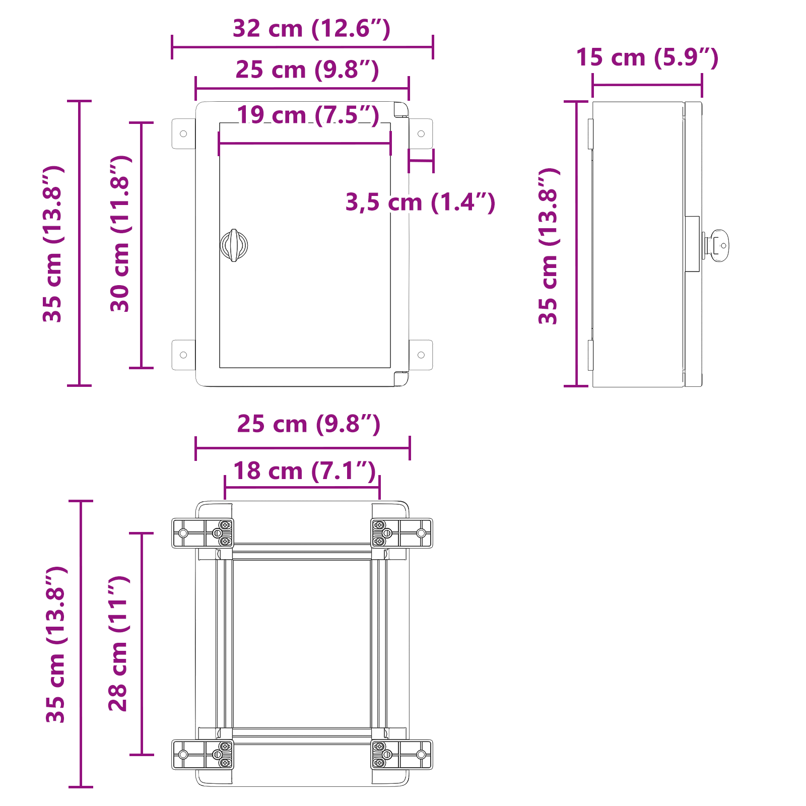 Armadio di Controllo IP65 Impermeabile Grigio 25x15x35 cm Plastica ABS