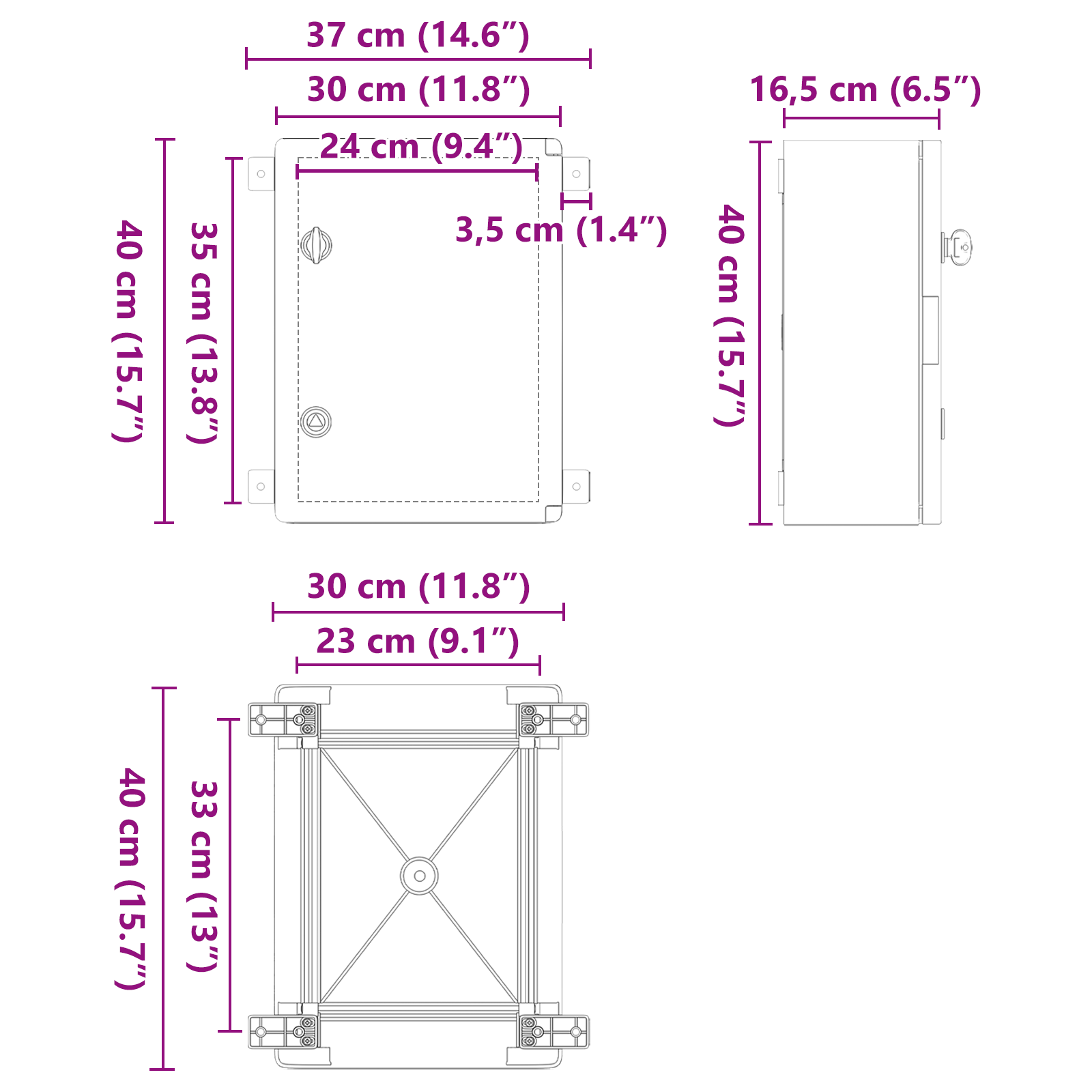Armadio di Controllo IP65 Impermeabile Grigio 30x16,5x40 cm Plastica ABS