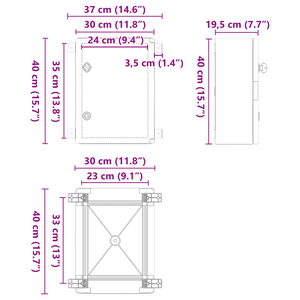 Armadio di controllo IP65 Impermeabile Grigio 30x19,5x40 cm Plastica ABS