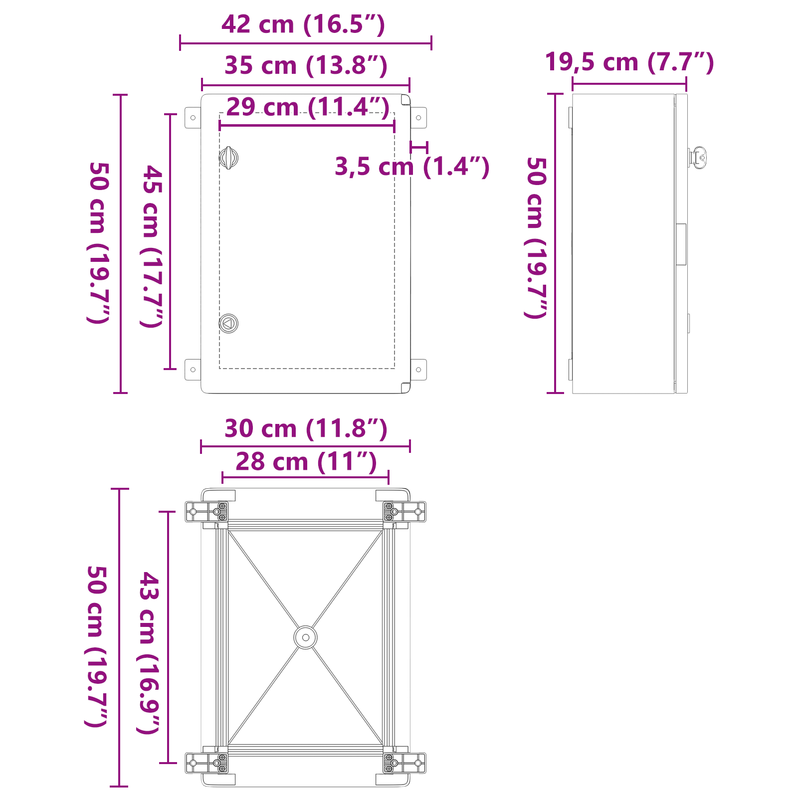 Armadio di Controllo Impermeabile IP65 Grigio 35x19,5x50 cm Plastica ABS