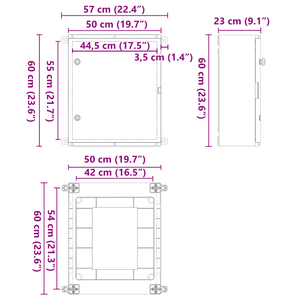 Armadio di Controllo IP65 Impermeabile Grigio 50x23x60 cm Plastica ABS