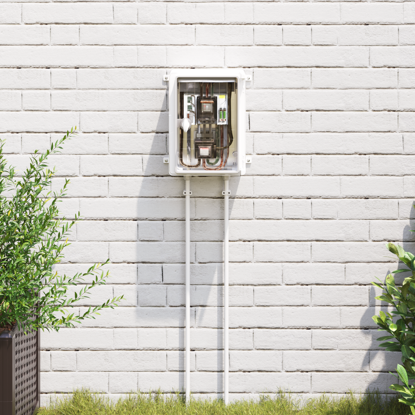 Armadio di controllo Grigio con porta trasparente Plastica