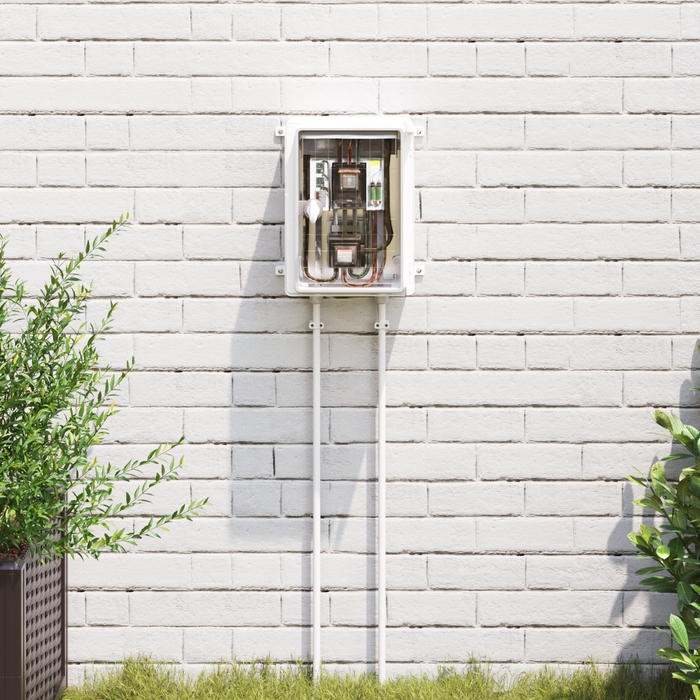 Armadio di controllo Grigio con porta trasparente Plastica