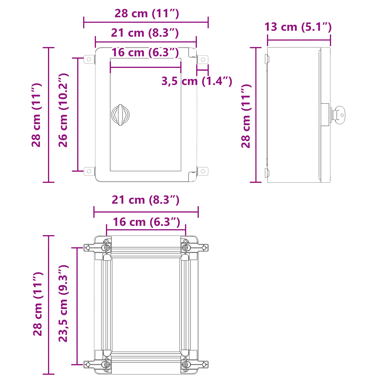 Armadio di controllo Grigio con porta trasparente Plastica