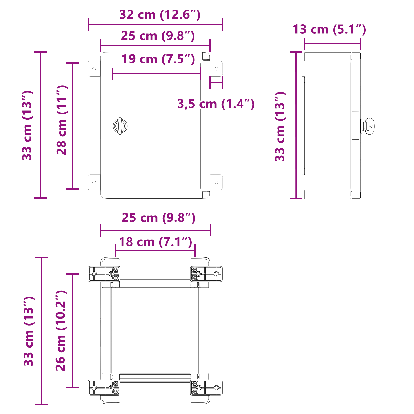 Cabinet di Controllo IP65 Impermeabile Grigio 25x13x33 cm in Plastica ABS